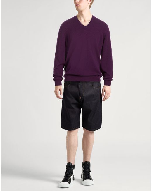 Fedeli Purple Plum Sweater Cashmere for men