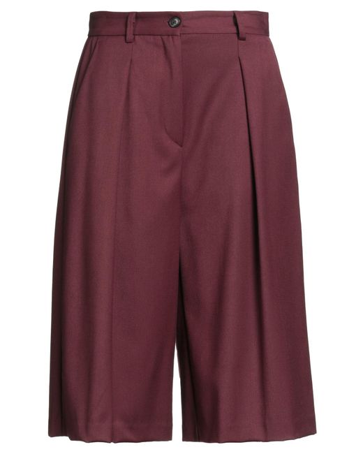 ViCOLO Women's Purple Burgundy Shorts Bermuda Shorts Polyester