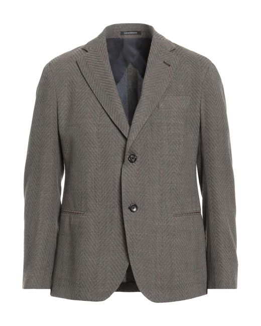 Emporio Armani Gray Blazer Virgin Wool, Silk for men