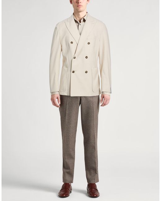 Paolo Pecora Natural Blazer Polyester, Wool, Elastane for men