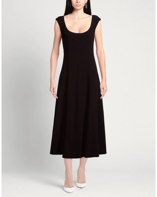 Staud Black Midi Dress Polyester, Viscose, Elastane