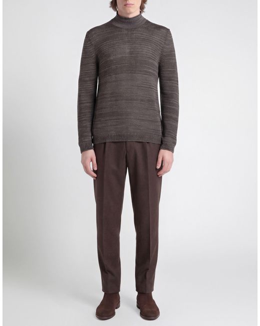 Fabrizio Del Carlo Gray Charcoal Turtleneck Merino Wool for men