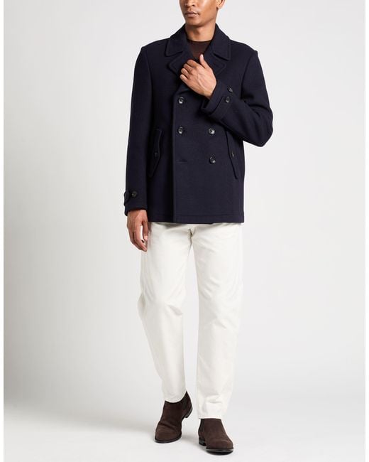 Montedoro Blue Midnight Coat Virgin Wool, Polyamide for men