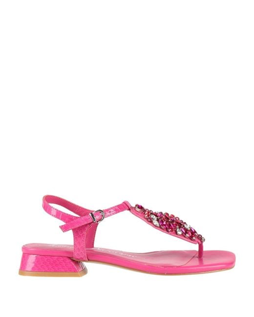 Luciano Barachini Pink Fuchsia Thong Sandal Leather