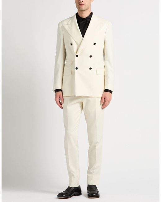 Gabriele Pasini White Suit Virgin Wool, Elastane for men