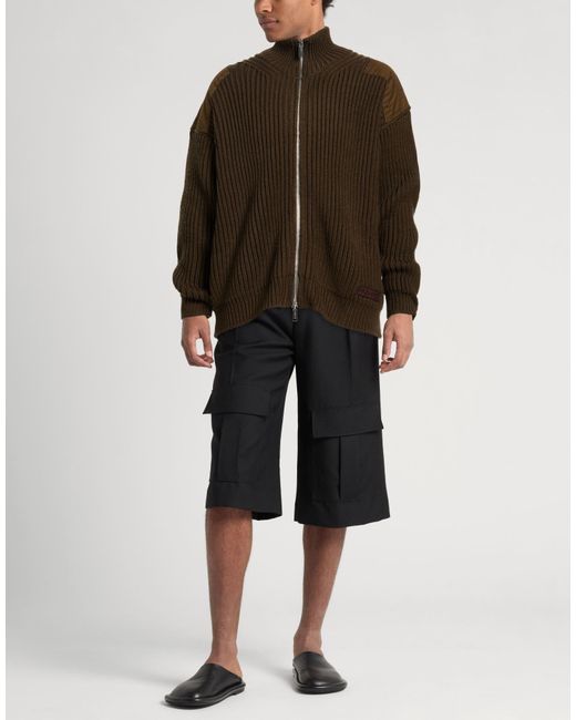 DSquared² Brown Cardigan Virgin Wool, Cotton for men