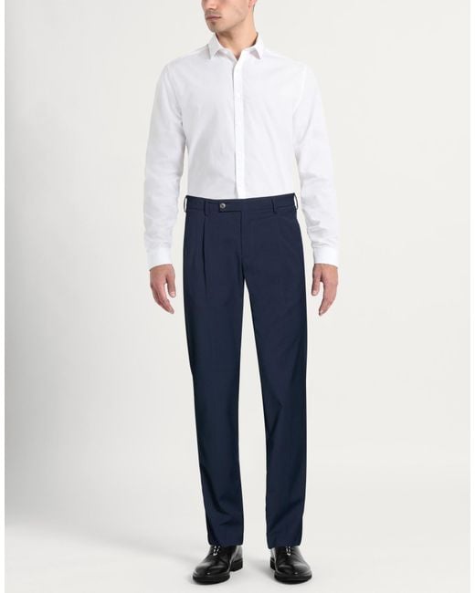 BRO-SHIP Blue Pants Polyester, Viscose, Elastane for men