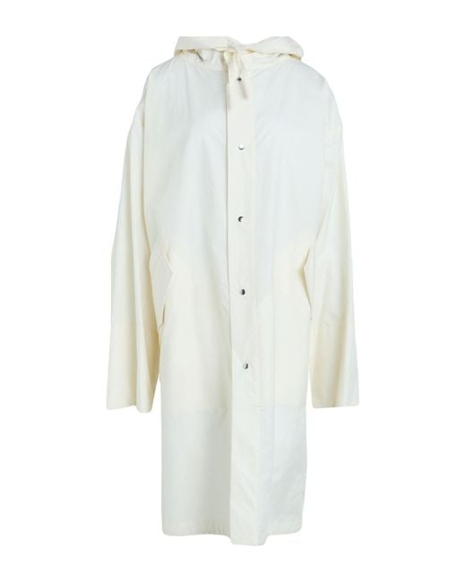 Jil Sander White Ivory Overcoat & Trench Coat Cotton