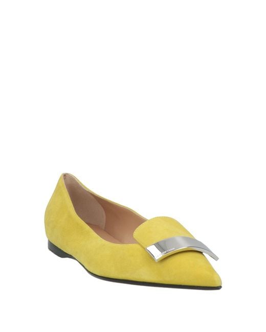 Sergio Rossi Yellow Ballet Flats
