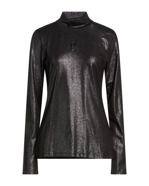Karl Lagerfeld Black T-Shirt Cotton, Elastane