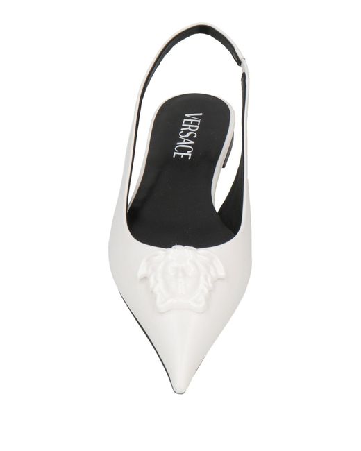 Versace White Ballet Flats
