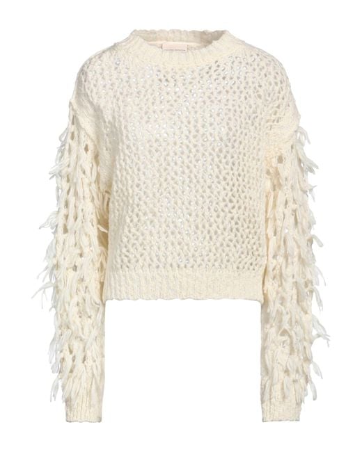 Semicouture White Cream Sweater Wool, Polyamide