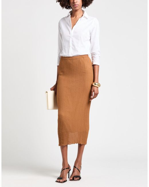 Alysi Brown Midi Skirts