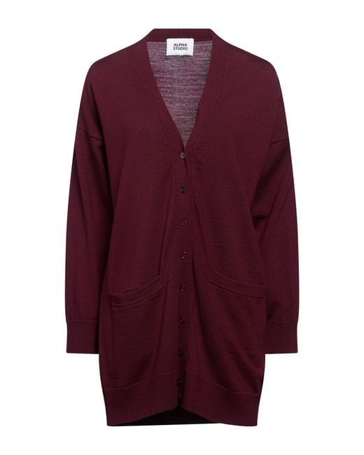 Alpha Studio Purple Cardigan Merino Wool