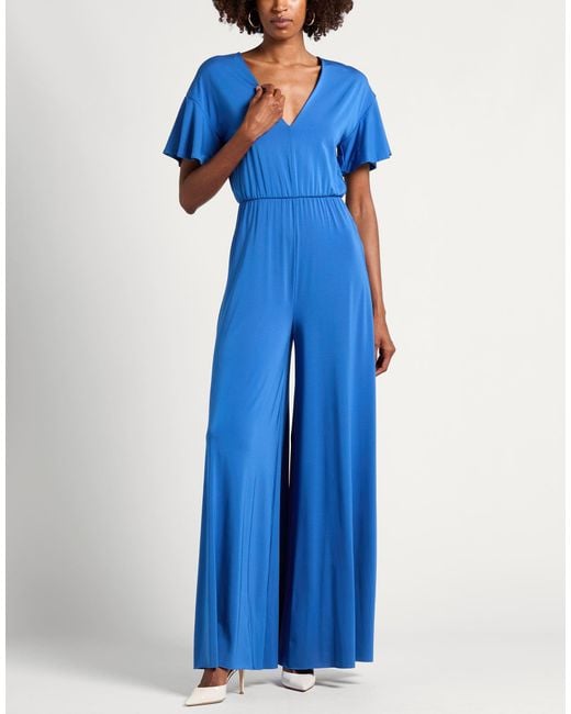 Kaos Blue Jumpsuit Acetate, Polyamide, Elastane