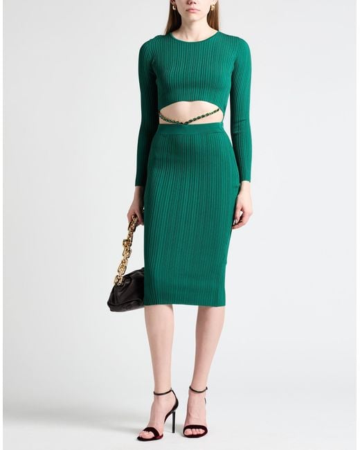 Elisabetta Franchi Green Midi Dress