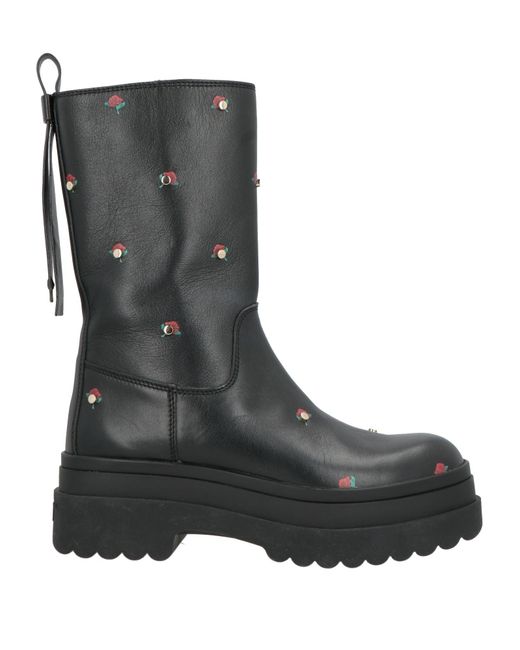 Red(v) Black Ankle Boots Leather