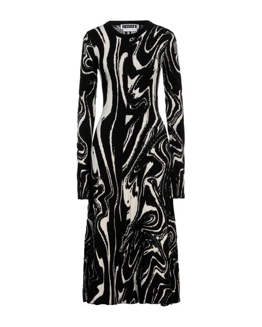 ROTATE BIRGER CHRISTENSEN Black Midi Dress