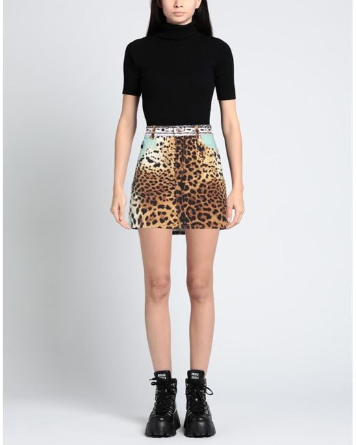 Just Cavalli Brown Denim Skirt