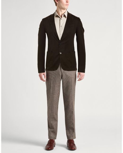 Tombolini Black Dark Blazer Cotton, Elastane for men
