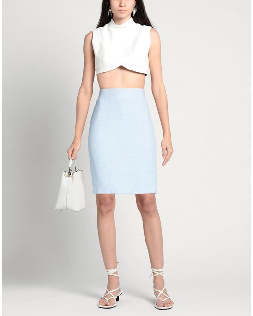Tagliatore Blue Midi Skirt Polyester, Cotton, Acrylic, Polyamide