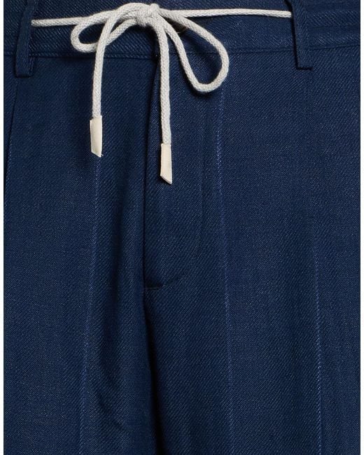 Eleventy Blue Pants Linen, Wool, Silk, Elastane for men