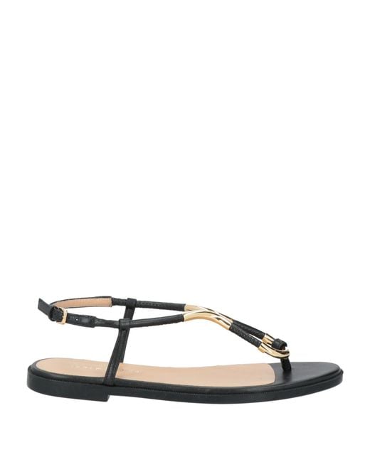 Sergio Rossi Black Thong Sandals