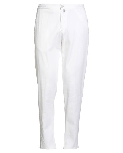 Kiton White Pants Cotton, Cashmere, Elastane for men