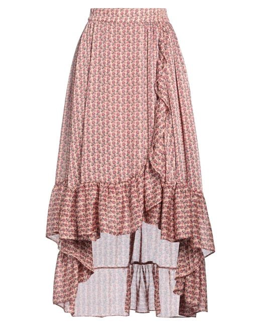 Maje Pink Midi Skirt Polyester