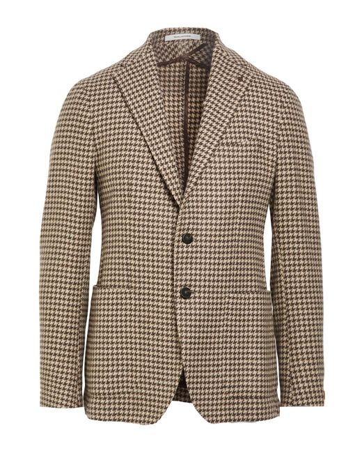 Tagliatore Brown Blazer Virgin Wool, Polyamide for men
