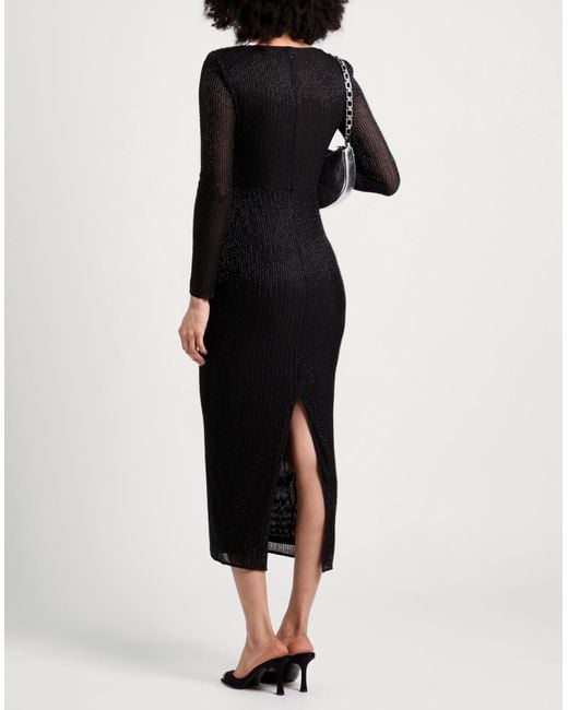 Self-Portrait Black Midi-Kleid