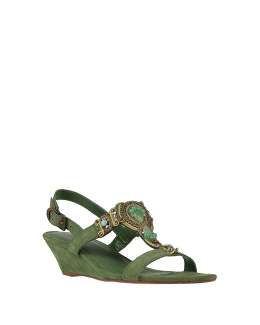 Apepazza Green Sandals Leather