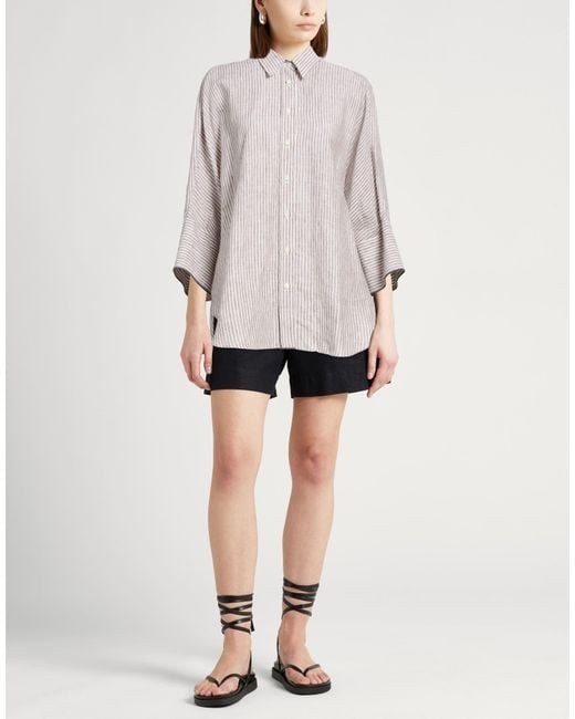 Brunello Cucinelli Gray Light Shirt Linen, Brass