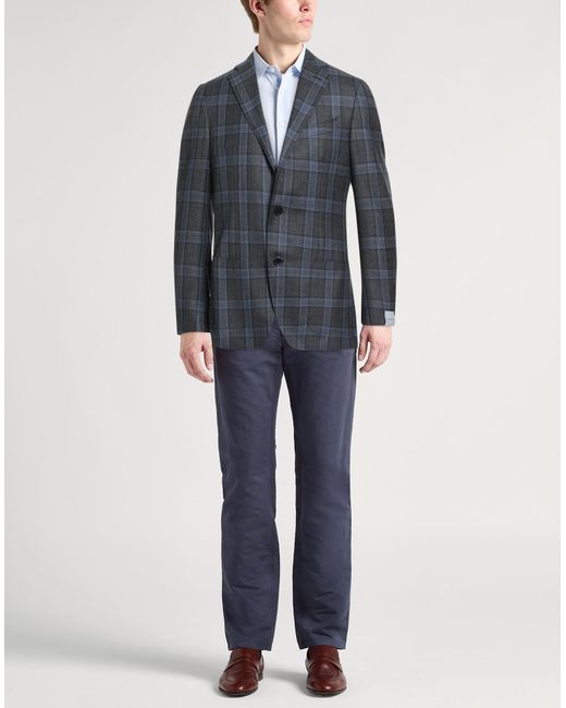 Caruso Blue Blazer Wool for men