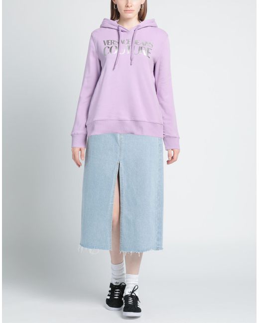 Versace Purple Light Sweatshirt Cotton, Elastane