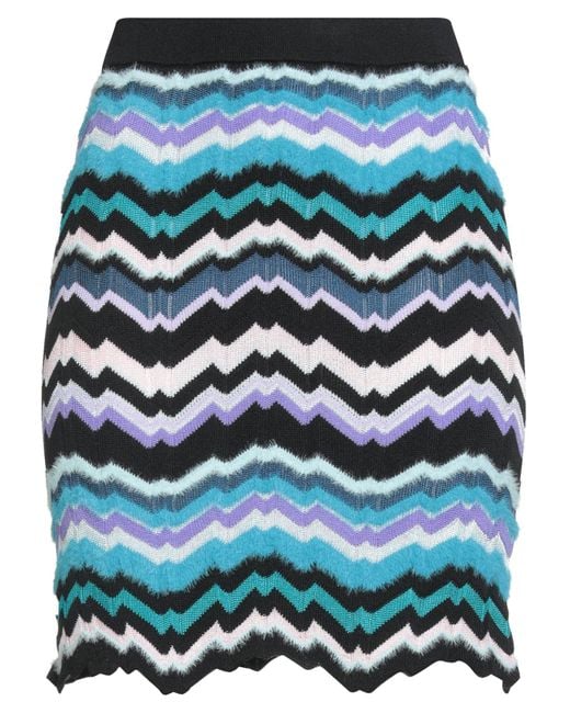 Missoni Blue Midnight Mini Skirt Viscose, Wool, Polyamide