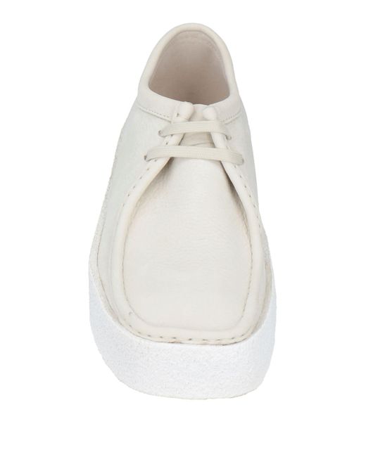 Clarks White Lace-Up Shoes Leather for men