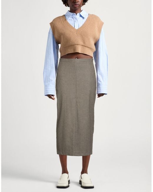 Pinko Gray Midi Skirt