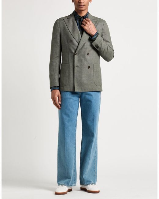 Boglioli Green Military Blazer Wool for men