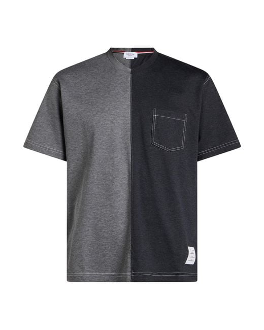 Thom Browne Black T-Shirt Cotton, Elastane for men