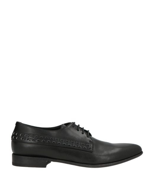 Pantanetti Black Lace-Up Shoes Leather