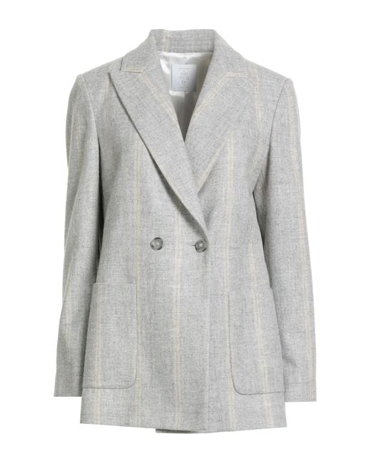 Eleventy Gray Platinum Light Blazer Alpaca Wool, Wool, Polyamide