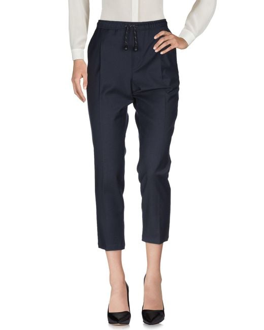 TRUE NYC Blue Midnight Pants Virgin Wool, Polyester, Viscose, Elastane