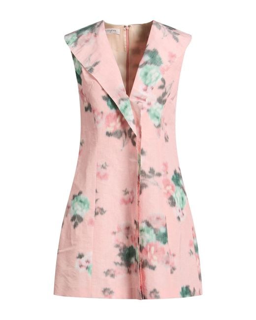 Philosophy Di Lorenzo Serafini Pink Mini Dress Linen, Polyester