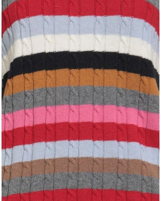 Semicouture Red Turtleneck Wool, Polyamide