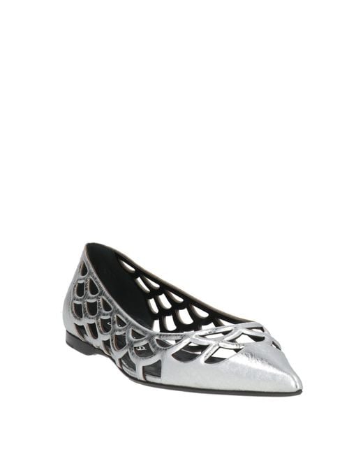 Sergio Rossi White Ballet Flats Leather