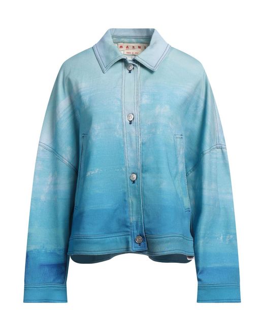 Marni Blue Denim Outerwear Cotton, Elastane