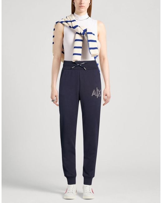 ARMANI EXCHANGE Blue Midnight Pants Cotton, Polyester, Elastane