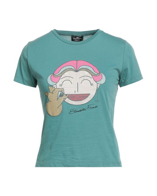 Elisabetta Franchi Blue T-Shirt Cotton