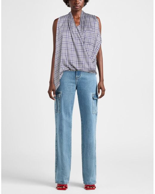 Top Hache de color Blue
